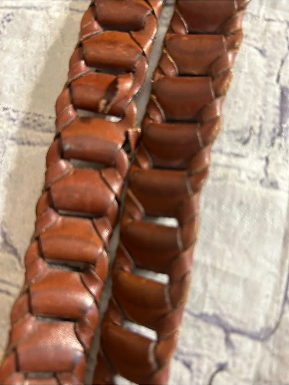 FULL GRAIN COWHIDE LEATHER WOVEN BRAIDED SIZE 34 & THIN BROWN LEATHER WOVEN 44